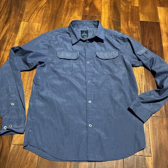prAna Other - PRANA prAna CITADEL Shirt Mens Medium L/S CARGO Blue Outdoor Hiking